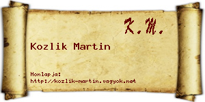 Kozlik Martin névjegykártya